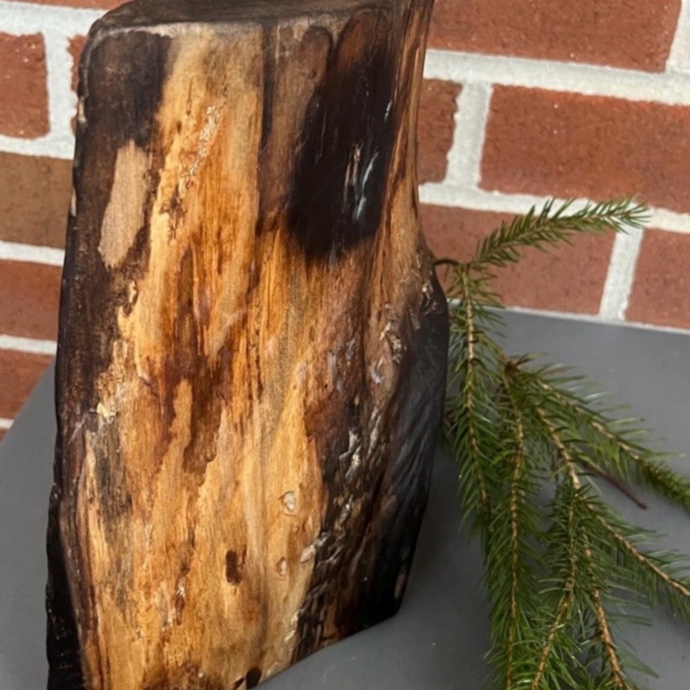 Unique Bear Face From Reclaimed Wooden Log Shelf Sitter Decor Free Standing - Picture 8 of 9